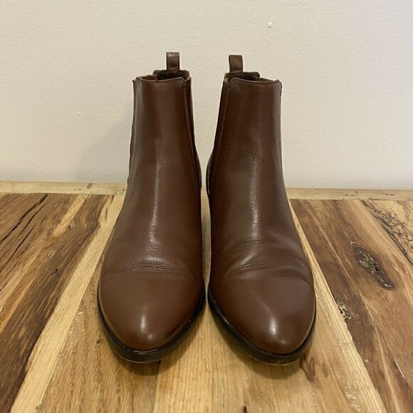 J.Crew Women's Chelsea Ankle Boots Brown Leather 6 - Picture 2 of 9